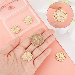 6Pcs Brass Micro Pave Clear Cubic Zirconia Pendants&nbsp;KK-BBC0004-78