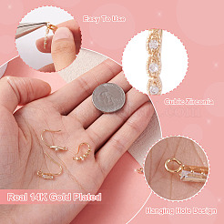 7 Pairs 7 Style Brass Micro Pave Cubic Zirconia Earring Hooks&nbsp;KK-TA0001-20
