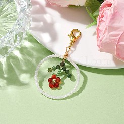 Ring Handmade Glass Seed Beads Pendant Decorations&nbsp;HJEW-MZ00067-02