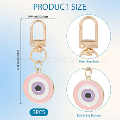 3Pcs Evil Eye Alloy Enamel Pendant Decoration&nbsp;HJEW-CP00036