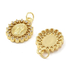 Brass Micro Pave Cubic Zirconia Pendants&nbsp;KK-C092-19C-G