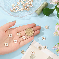 40Pcs 2-Hole Alloy Enamel Flat Round Buttons&nbsp;BUTT-CA0001-36LG