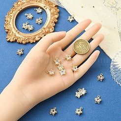 20Pcs Alloy Clear Cubic Zirconia Charms&nbsp;FIND-YW0008-27