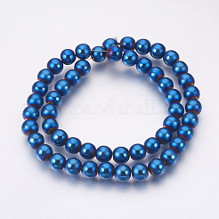 Electroplate Non-Magnetic Synthetic Hematite Beads Strands&nbsp;G-F585-C07-8mm