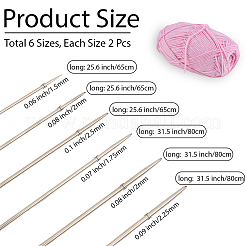 12 Bags 6 Styles Steel Wire Stainless Steel Circular Knitting Needles and Random Color Plastic Tapestry Needles&nbsp;TOOL-DJ0001-23