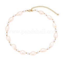 Bohemian Summer Beach Vacation Ocean Natural Cowrie Shell & Faux Pearl Beaded Necklaces&nbsp;HB1516