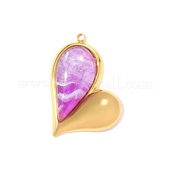 304 Stainless Steel Resin Pendants&nbsp;STAS-OY011-68G