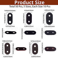 50Pcs 5 Styles Oval PU Leather Label Buckle&nbsp;FIND-CL0001-56