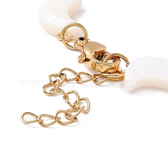 Natural Shell Moon Link Chain Bracelet&nbsp;BJEW-C015-01G