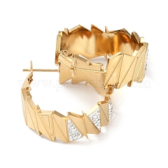 304 Stainless Steel Rhinestone Half Hoop Earrings for Women&nbsp;EJEW-L283-049G
