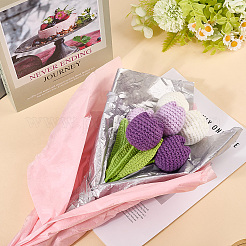 6Pcs 3 Colors Polyester Knitting Artificial Tulip Flower&nbsp;AJEW-CY0001-18