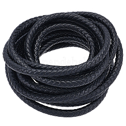 5M Braided Round PU Leather Jewelry Cord&nbsp;OCOR-GF0005-92D