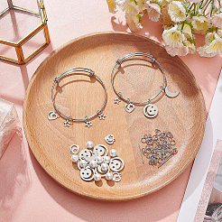 DIY Moon & Star Charm Bangle Making Kit&nbsp;DIY-BC0004-64