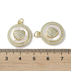 Brass Micro Pave Cubic Zirconia Pendants&nbsp;KK-G485-34K-G