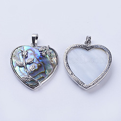 Abalone Shell/Paua Shell Pendants&nbsp;SSHEL-L008-01P