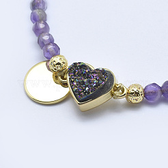 Natural Amethyst Braided Bead Bracelets&nbsp;BJEW-I258-G01
