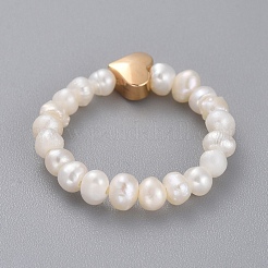 Stretch Natural Cultured Freshwater Pearl Finger Ring Sets&nbsp;RJEW-JR00296
