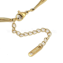 Ion Plating(IP) 304 Stainless Steel Double Layer Snake Chain Cube Necklaces&nbsp;NJEW-D080-06G