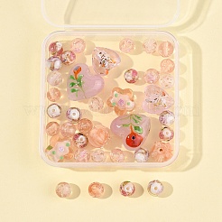 38Pcs 9 Styles Handmade Luminous Lampwork Beads&nbsp;LAMP-FS0001-31