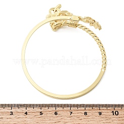 Brass Micro Pave Clear Cubic Zirconia Cuff Bangles&nbsp;BJEW-F526-02G