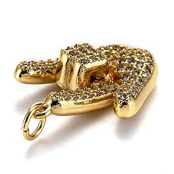 Brass Micro Pave Clear Cubic Zirconia Pendants&nbsp;ZIRC-L100-015G