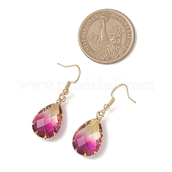 3 Pairs Faceted Teardrop Glass Dangle Earrings&nbsp;EJEW-JE06872