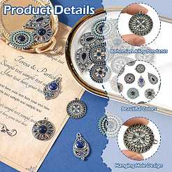6Pcs 6 Styles Bohemian Alloy with Dyed Natural Gemstone Pendants and Alloy Enamel Pendants&nbsp;FIND-CJ0005-90