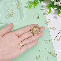 14Pcs 7 Style Brass Micro Pave Clear Cubic Zirconia Earring Hooks&nbsp;KK-UN0002-21
