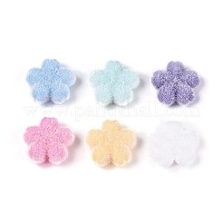 Flocking Opaque Acrylic Flower Beads&nbsp;OACR-T030-06M