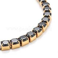 PVD Vacuum Plating 304 Stainless Steel  Rhinestones Link Chain Bracelets&nbsp;STAS-A052-15G-C