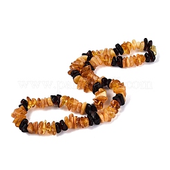 Natural Amber Chip Beaded Necklaces&nbsp;NJEW-N064-07