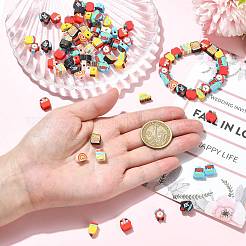 200Pcs 10 Styles Back to School Handmade Polymer Clay Beads&nbsp;CLAY-FS0001-55