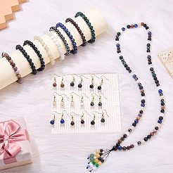 100Pcs Natural Black Tourmaline Round Beads with Strong Stretchy Beading Elastic Thread&nbsp;G-SZ0002-30