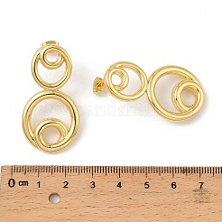 Brass Round Ring Dangle Stud Earrings&nbsp;EJEW-F389-20G