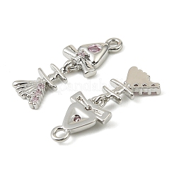 Brass Micro Pave Cubic Zirconia Pendants&nbsp;KK-C107-16P