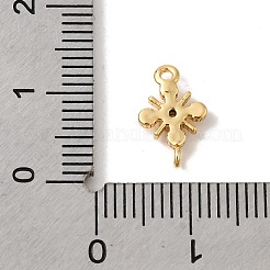 Brass Pave Clear Cubic Zirconia Snowflake Connector Charms&nbsp;KK-P340-61G