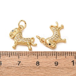 Brass Micro Pave Black Cubic Zirconia Pendants&nbsp;CU-E003-18G-16