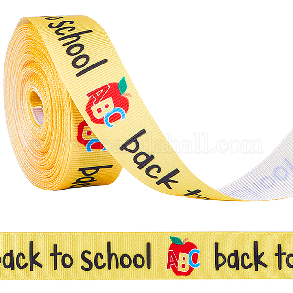 Wholesale 10 Yards Back To School Theme Polyester Grosgrain Ribbon ...