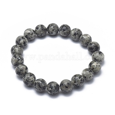 Natural Sesame Jasper/Kiwi Jasper Bead Stretch Bracelets&nbsp;BJEW-K212-C-033-1