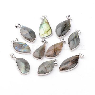 Natural Larvikite Pendants&nbsp;G-H047-01-1