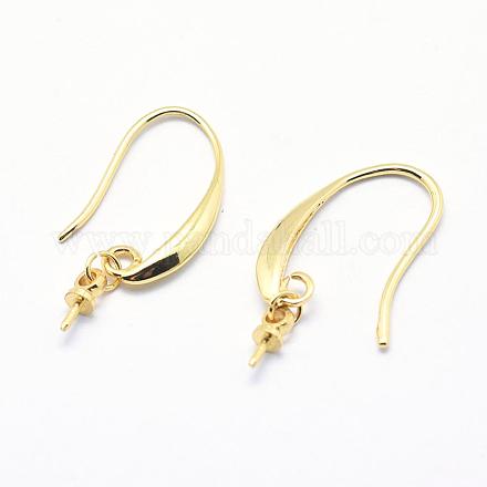 Brass Earring Hooks KK-L151-02G-NR-1
