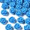 Opaque Resin Beads, Rose Flower, Deep Sky Blue, 9x7mm, Hole: 1mm