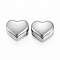 Tarnish Resistant 304 Stainless Steel Beads, Heart, Stainless Steel Color, 9x10x6mm, Hole: 1.5mm
