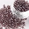 Glass Seed Beads, Trans. Colours Lustered, Round, Rosy Brown, 4mm, Hole: 1.5mm, about 500pcs/50g, 50g/bag, 18bags/2pounds
