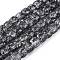Crackle Transparent Glass Beads Strands, Barrel, Gray, 8~8.5x5.5~6.5mm, Hole: 1.2~1.4mm, about 61~64pcs/strand, 14.96~15.75 inch(38~40cm)
