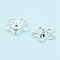 Brass Bead Caps, Cadmium Free & Lead Free, 5-Petal Flower, Silver, 9x9x2mm, Hole: 1.8mm