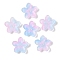 Transparent Spray Paint Glass Beads, Flower, Thistle, 15.5x16x3.5mm, Hole: 1.8mm