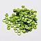Plastic Paillette Beads, Semi-cupped Sequins Beads, Center Hole, Lawn Green, 4x0.5mm, Hole: 1mm, about 35000pcs/pound