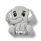 Silicone Focal Beads, Elephant, Gray, 30x29x9.5mm, Hole: 2.8mm
