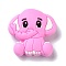 Silicone Focal Beads, Elephant, Magenta, 30x29x9.5mm, Hole: 2.8mm